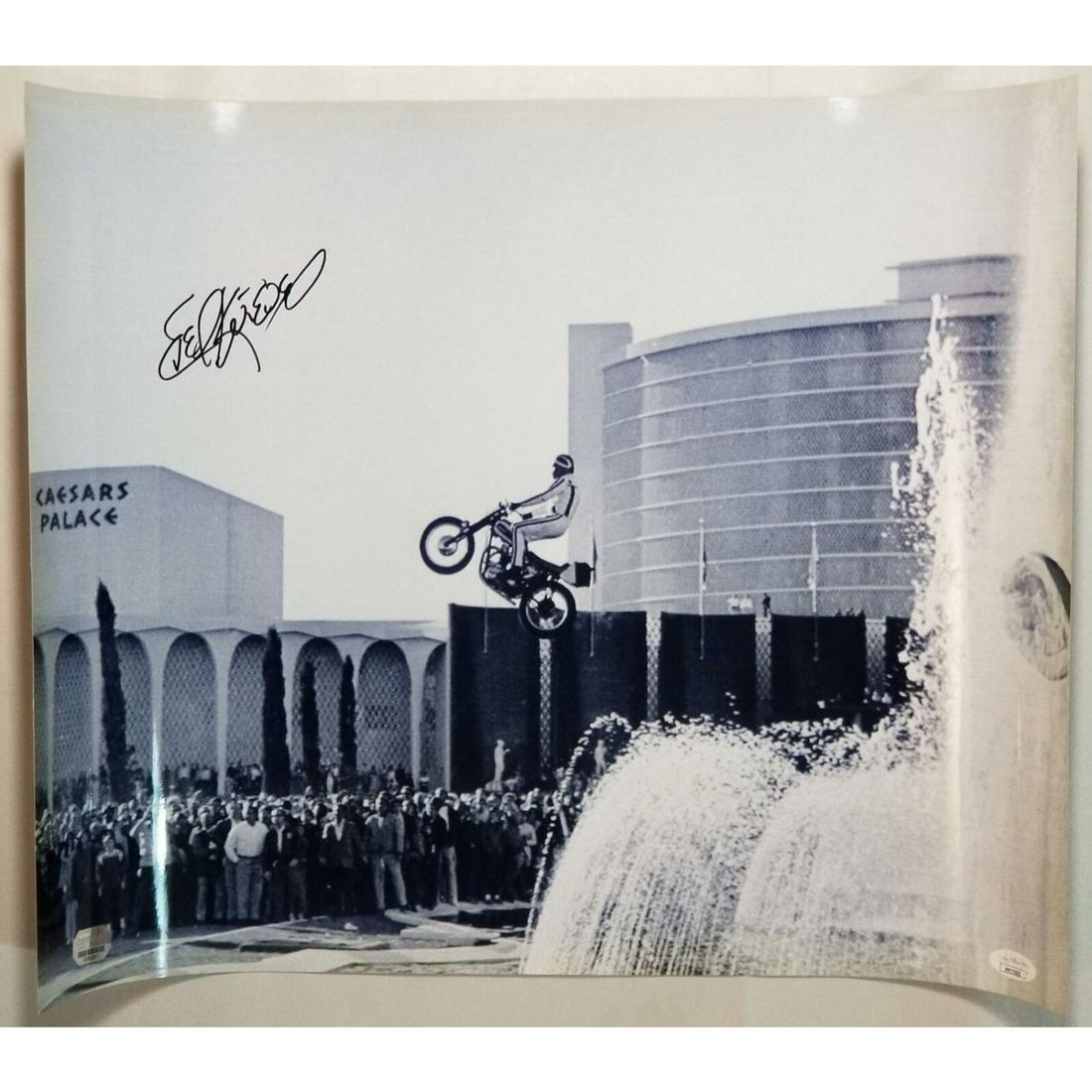 Evel Knievel Autographed Signed Caesars Las Vegas Jump 16x20 Photo JSA COA (1 of 1)
