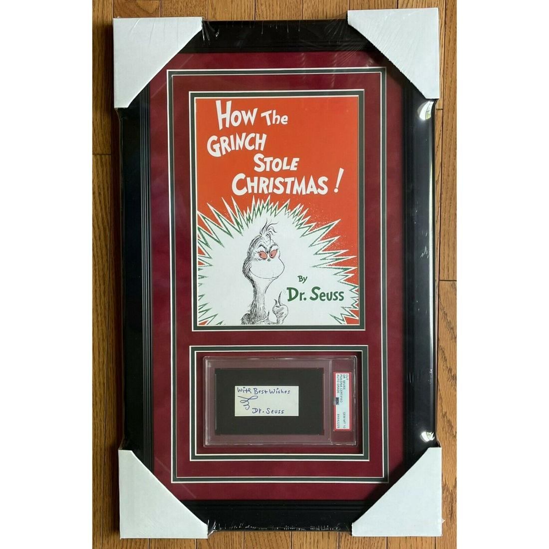 Dr. Seuss Signed / Framed Cut PSA/DNA GEM 10 How The Grinch Stole Christmas ! (1 of 1)