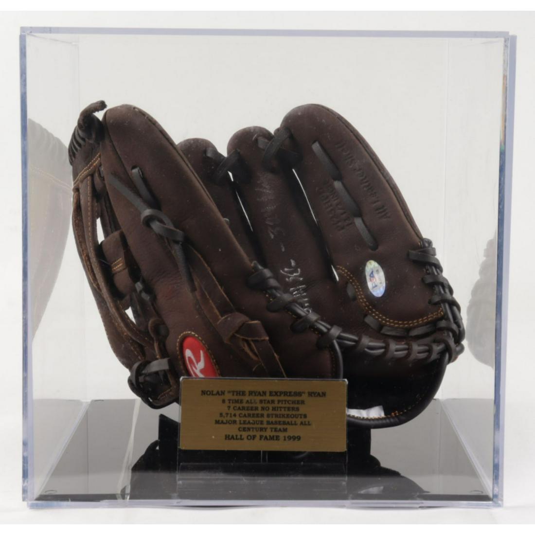 Nolan Ryan Signed Rawlings Baseball with Multiple Inscriptions with Display Case (PSA COA) (1 of 2)