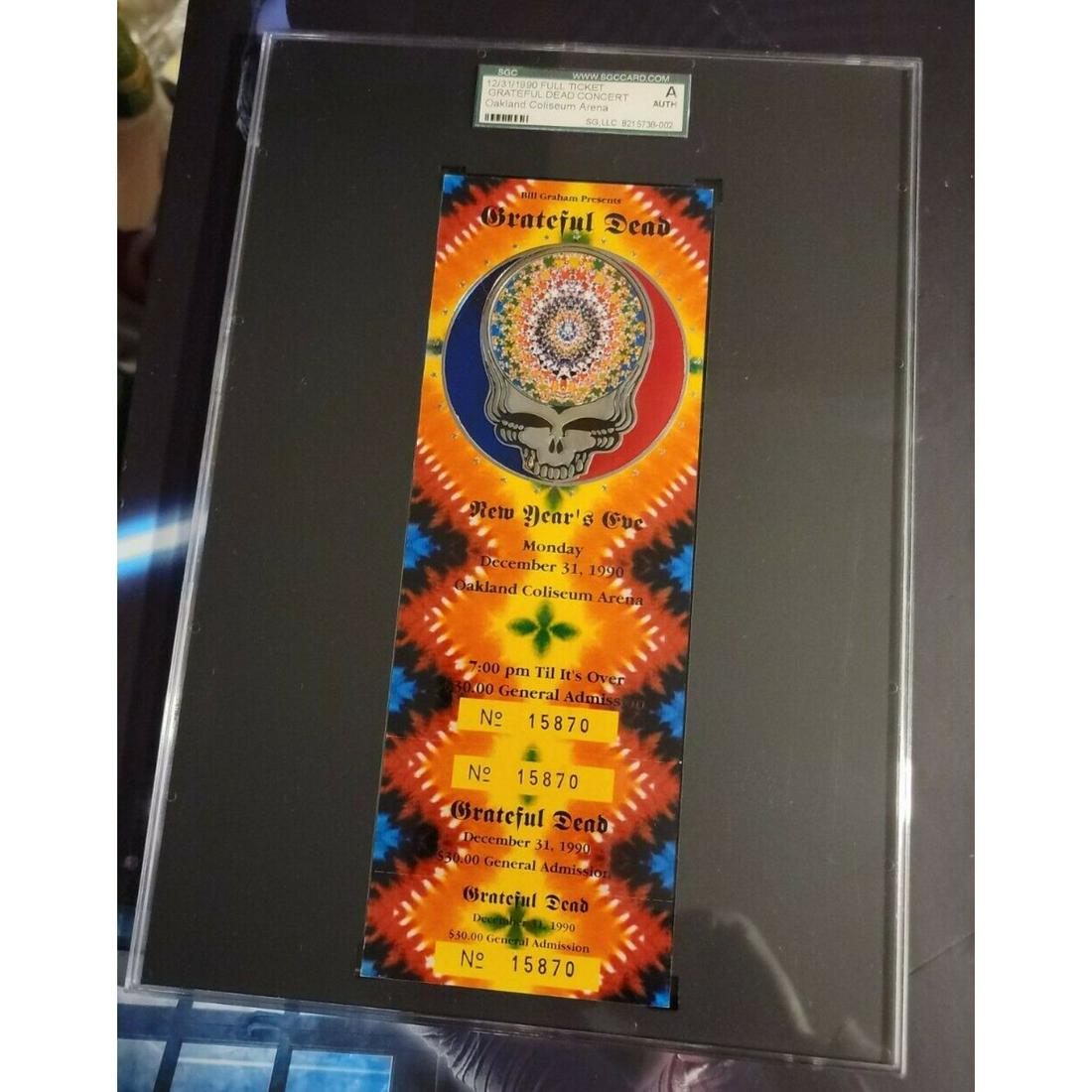 Grateful Dead New Years Eve Unused Concert Ticket December 31, 1990 (1 of 1)