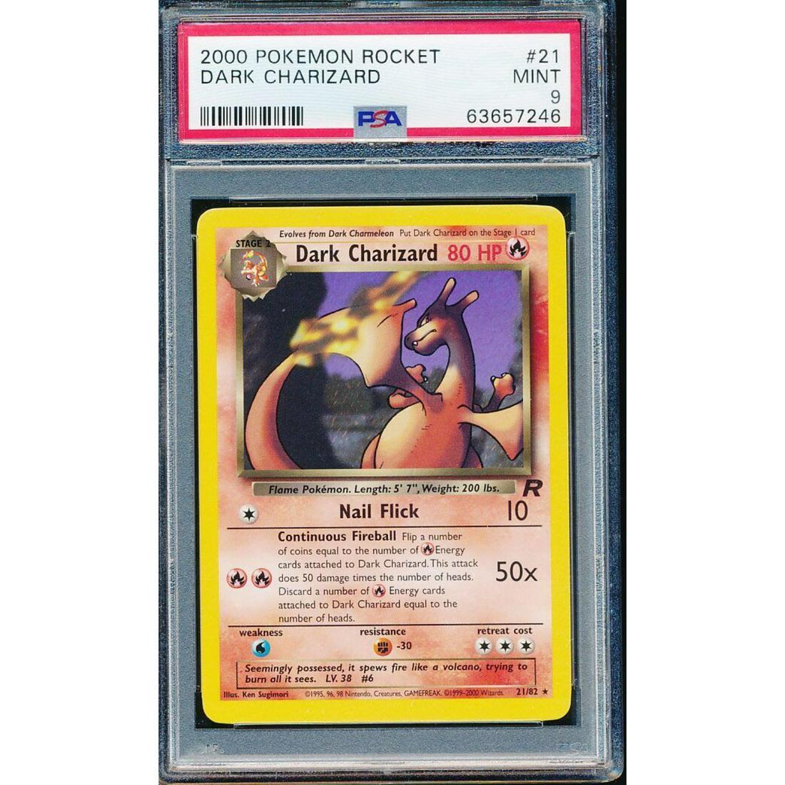 2000 Pokemon Rocket #21 Dark Charizard PSA 9 (1 of 2)