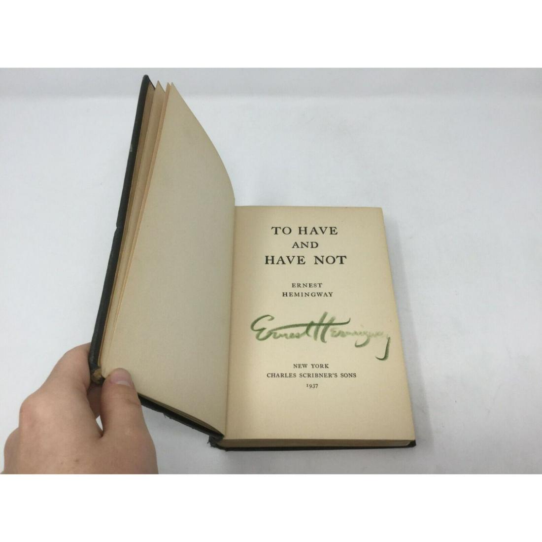 RARE 1937 "To Have and Have Not" by Ernest Hemingway HC Signed First 1st (1 of 3)