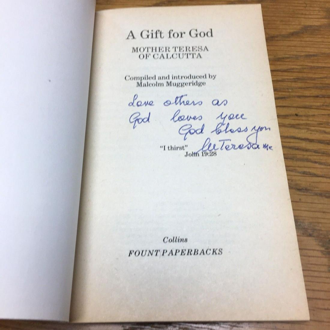 Mother Teresa Signed  â€œA Gift For Godâ€ Book (PSA LOA) (1 of 2)