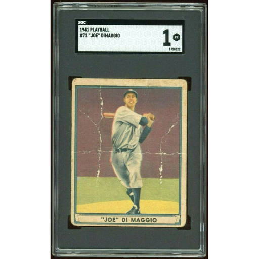 RARE 1941 Play Ball Joe Dimaggio Card #71 HOF Playball SGC 1 (#0178) on ...