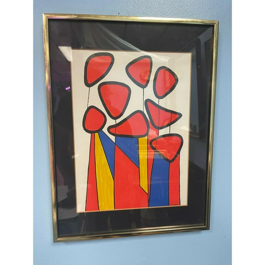 Original Alexander Calderâ€œ SquashBlossomsâ€ Signed Lithograph (16X12) (1 of 3)