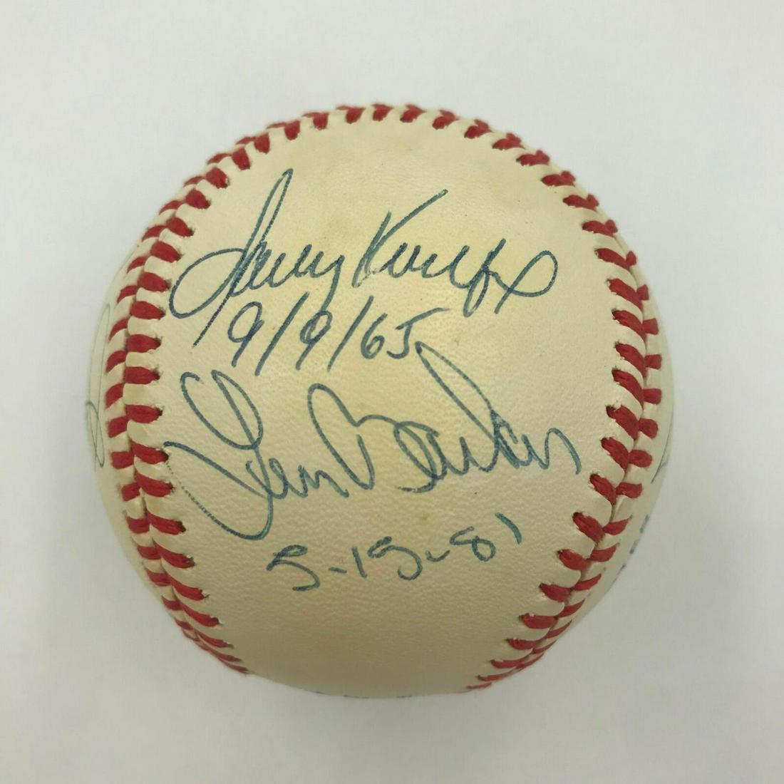 RARE Perfect Game Club Signed Inscribed Baseball Sandy Koufax 7 Sigs (PSA LOA) (1 of 6)