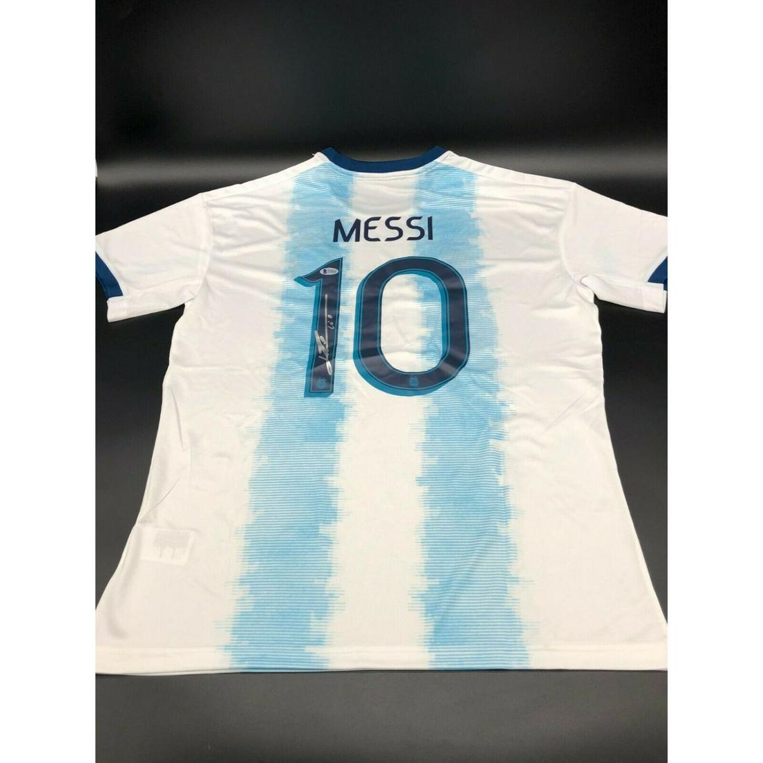 Lionel Messi Signed Argentina Adidas Soccer Jersey Autograph Beckett BAS COA (1 of 1)