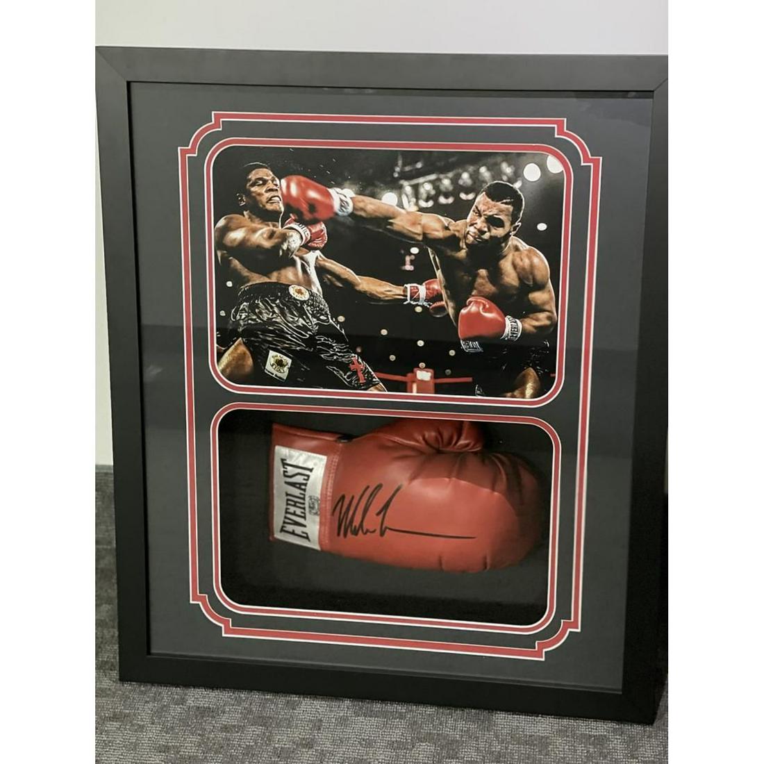 Mike Tyson Signed Custom Framed Boxing Glove: Mike Tyson Signed Custom Framed Boxing Glove