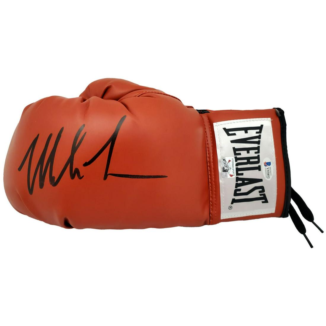 Mike Tyson Signed Everlast Glove Red BAS: Mike Tyson Signed Everlast Glove Red BAS
