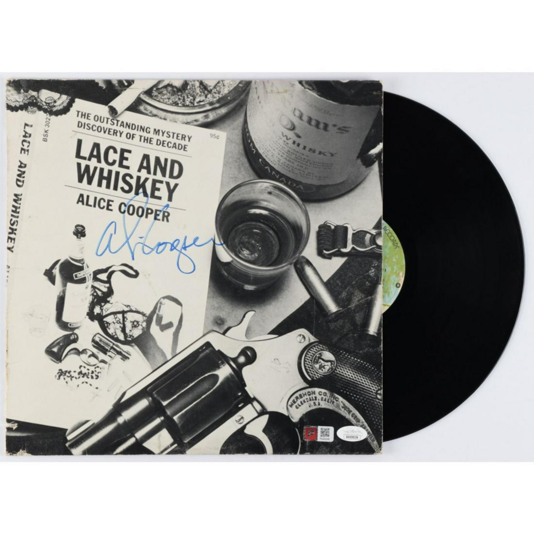 Alice Cooper Signed "Lace and Whiskey" Vinyl Record Album (PA & JSA): Alice Cooper Signed "Lace and Whiskey" Vinyl Record Album (PA & JSA)