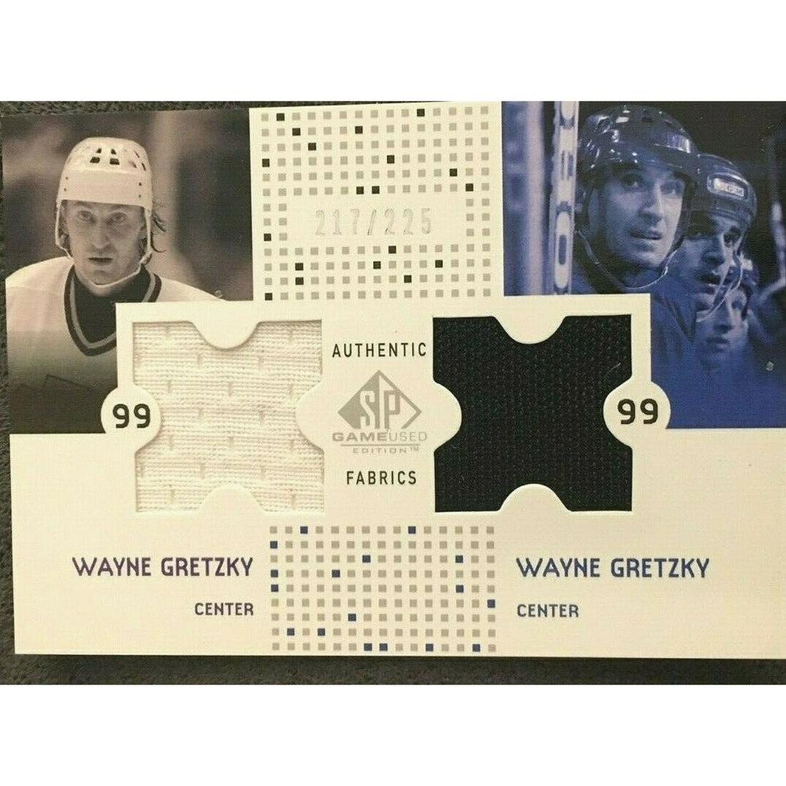 2003/04 SP Game Used Authentic Fabrics Dual Jersey WAYNE GRETKZY/225 #CF-WG: 2003/04 SP Game Used Authentic Fabrics Dual Jersey WAYNE GRETKZY/225 #CF-WG