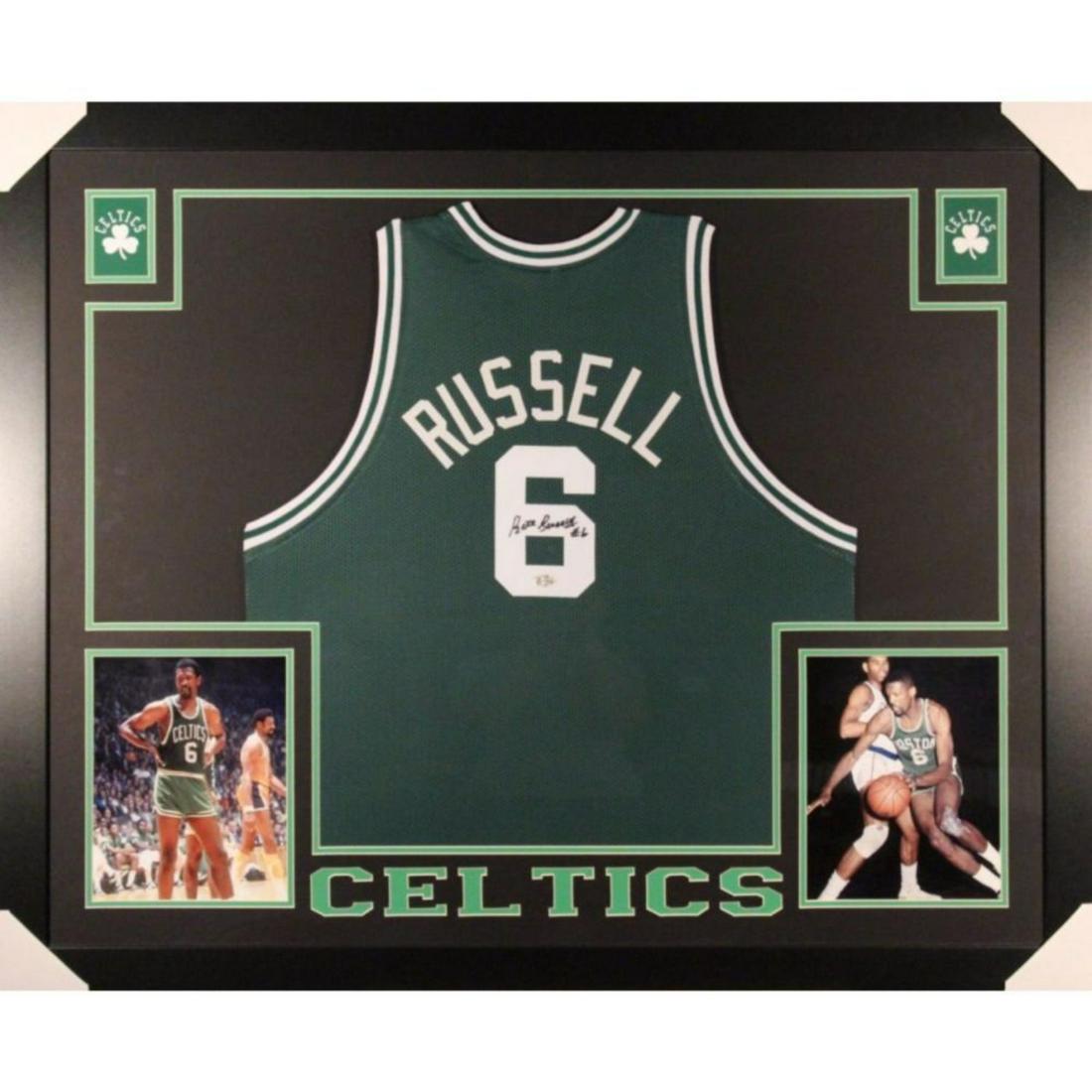 Bill Russell Signed Framed Celtics Jersey (RUSSELL COA) (1 of 1)