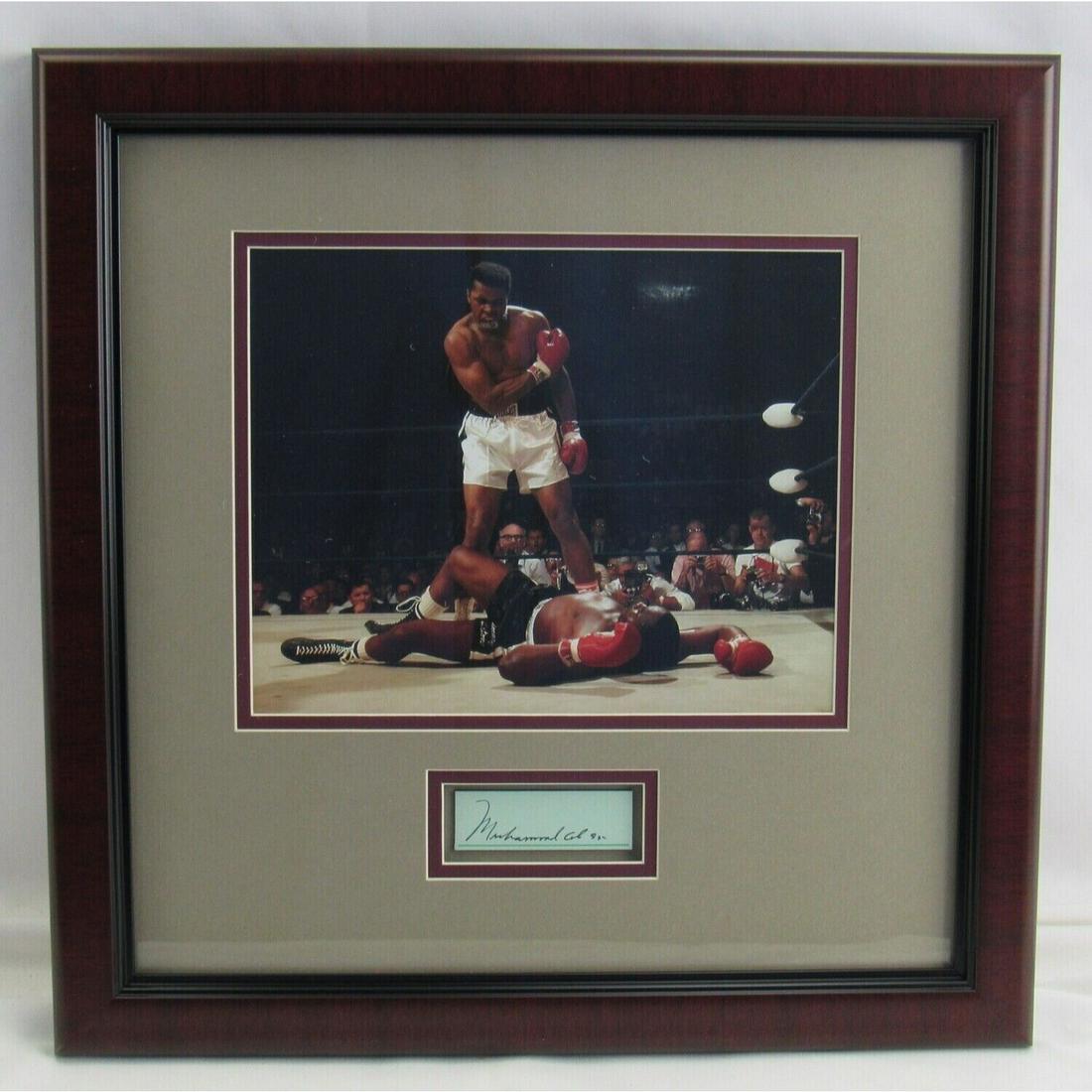 Muhammad Ali Signed Framed Cut Signature w/ 8x10 Sonny Liston KO Photo JSA XX682 (1 of 2)