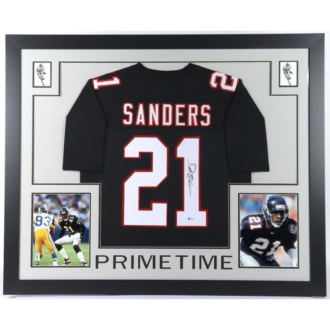 Deion Sanders Signed 35x43 Custom Framed Jersey (Beckett COA) (1 of 1)