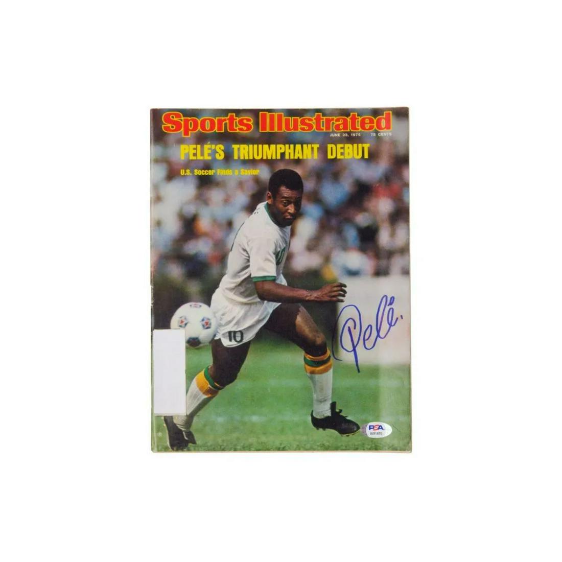 Pele Signed Sports Illustrated "Pele Triumphant Debut" PSA COA: Pele Signed Sports Illustrated "Pele Triumphant Debut" PSA COA