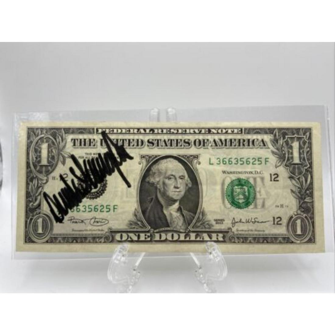 Donald J Trump Autographed Signed Dollar Bill Currency Authenticated PSA DNA (1 of 3)