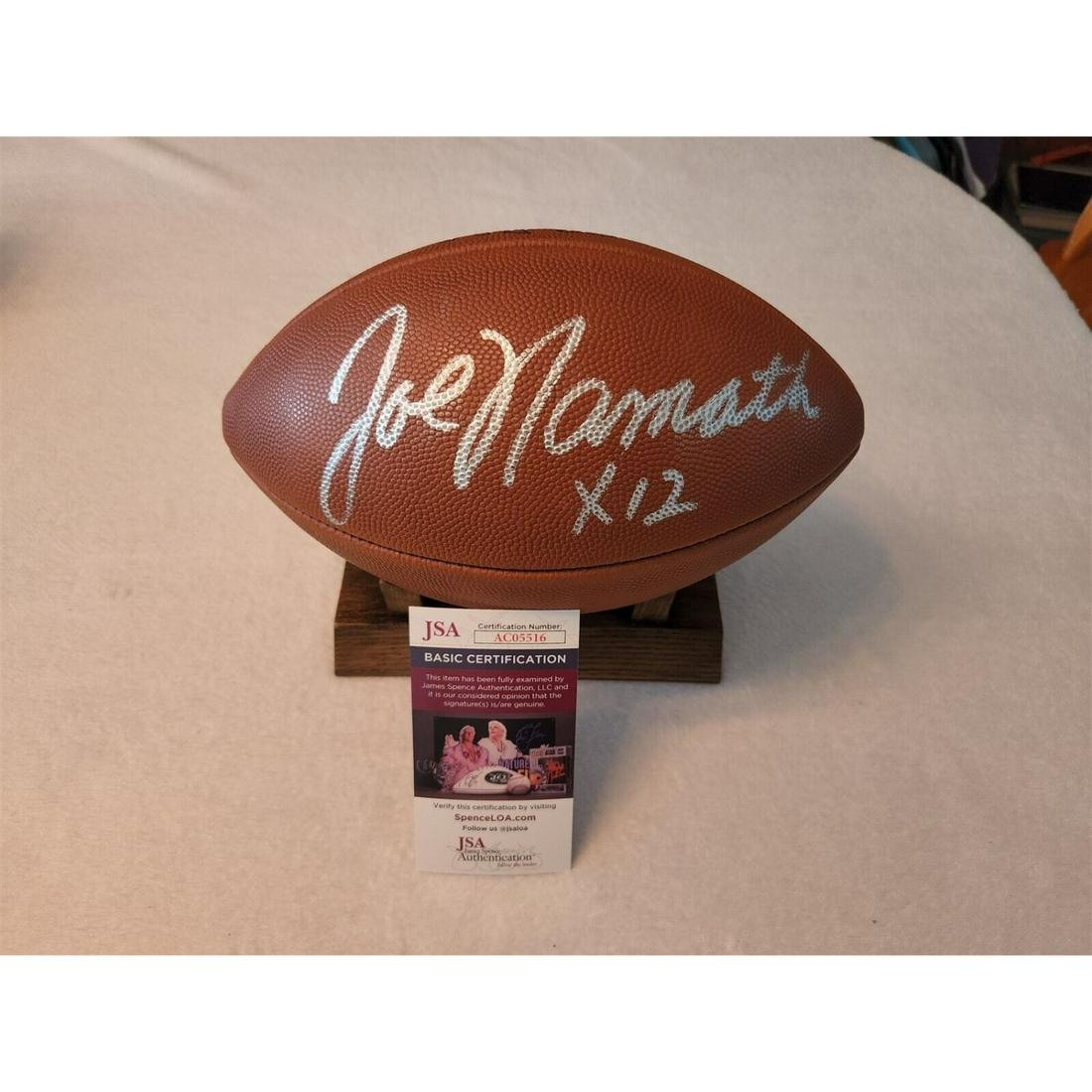 JOE NAMATH Signed Wilson Football Pro Model Ball (JSA COA) (1 of 3)