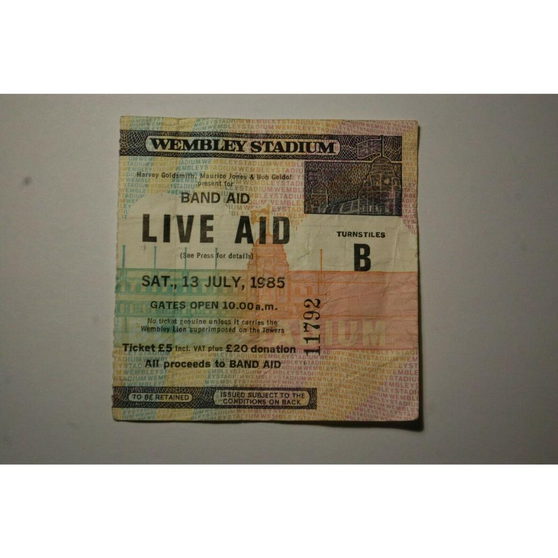 LIVE AID 1985 Concert Original Ticket Stub Wembley Stadium (1 of 1)