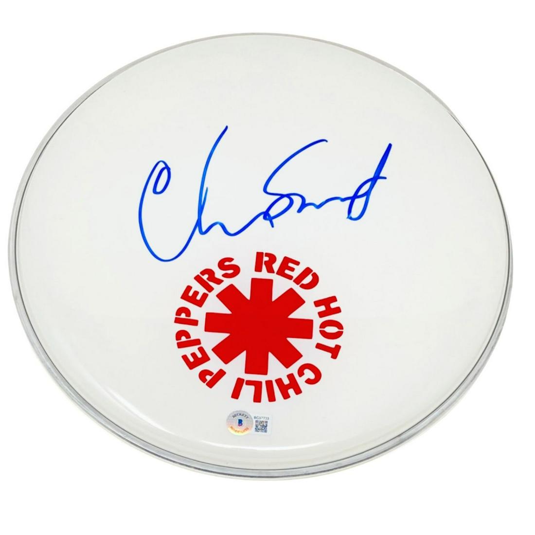 Chad Smith Red Hot Chili Peppers Signed 12" Drumhead Beckett COA (1 of 1)