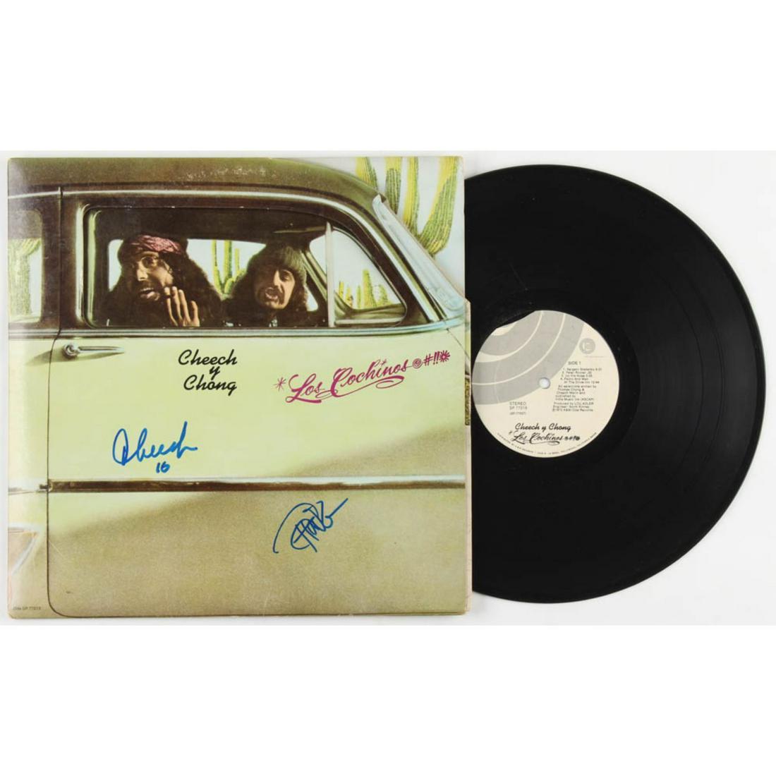 Cheech Marin & Tommy Chong Signed "Los Cochinos" Vinyl Record Album Inscribed "16" (JSA COA) (1 of 1)