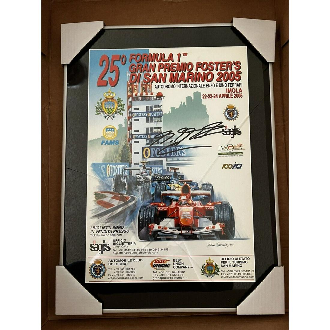 2005 FERRARI FORMULA 1 SIGNED POSTER SIGNATURE MICHAEL SCHUMACHER SAN MARINO (43.5 CM x 58 CM) (1 of 1)