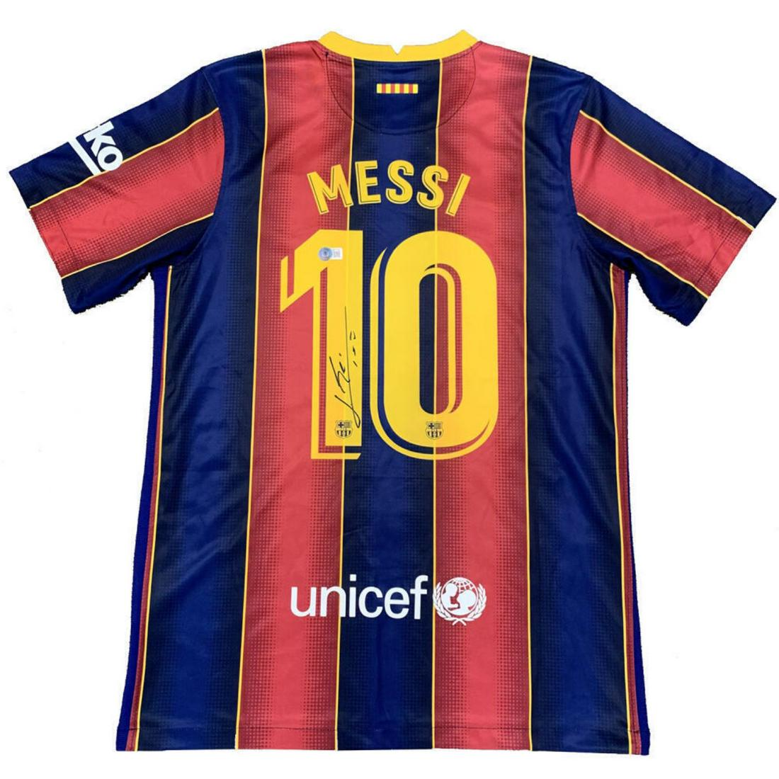 Lionel Messi Signed FC Barcelona Jersey Inscribed "Leo" (Beckett COA): Lionel Messi Signed FC Barcelona Jersey Inscribed "Leo" (Beckett COA)