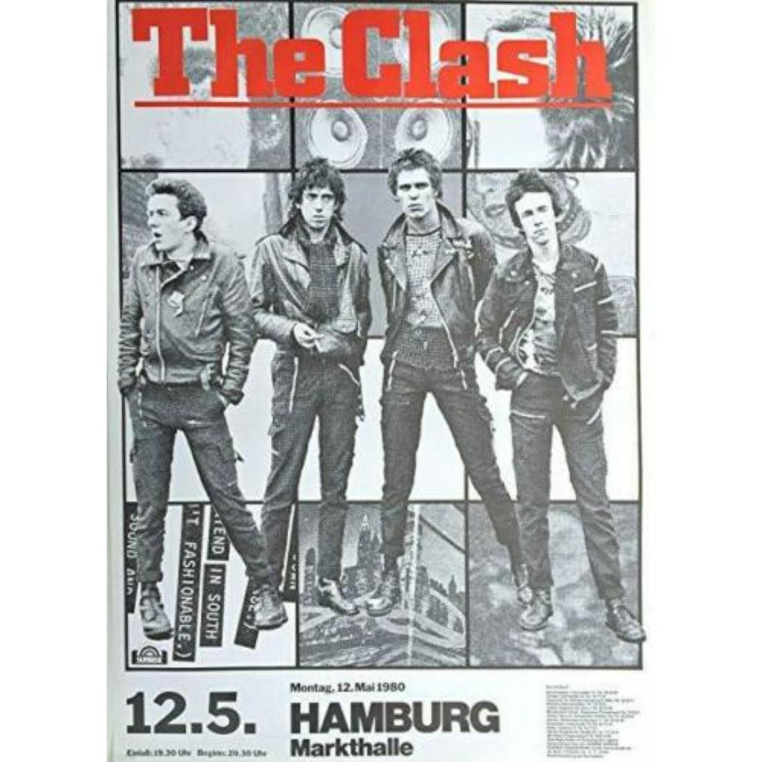 RARE The Clash Concert Poster 80' Hamburg ORIGINAL MINT: The Clash Concert Poster 1980 Hamburg ORIGINAL Printing