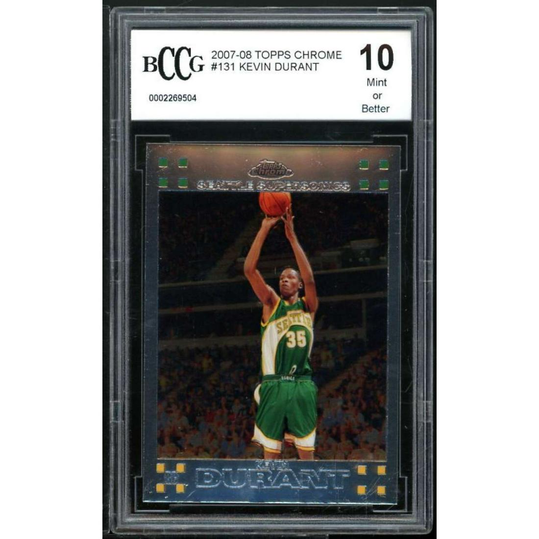 2007-08 Topps Chrome #131 Kevin Durant Rookie Card BCCG 10: 2007-08 Topps Chrome #131 Kevin Durant Rookie Card BCCG 10