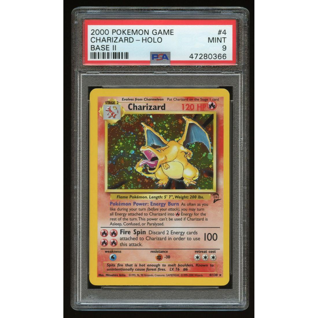 Charizard #4 Holo Base Set 2 II Pokemon PSA 9: Charizard #4 Holo Base Set 2 II Pokemon PSA 9