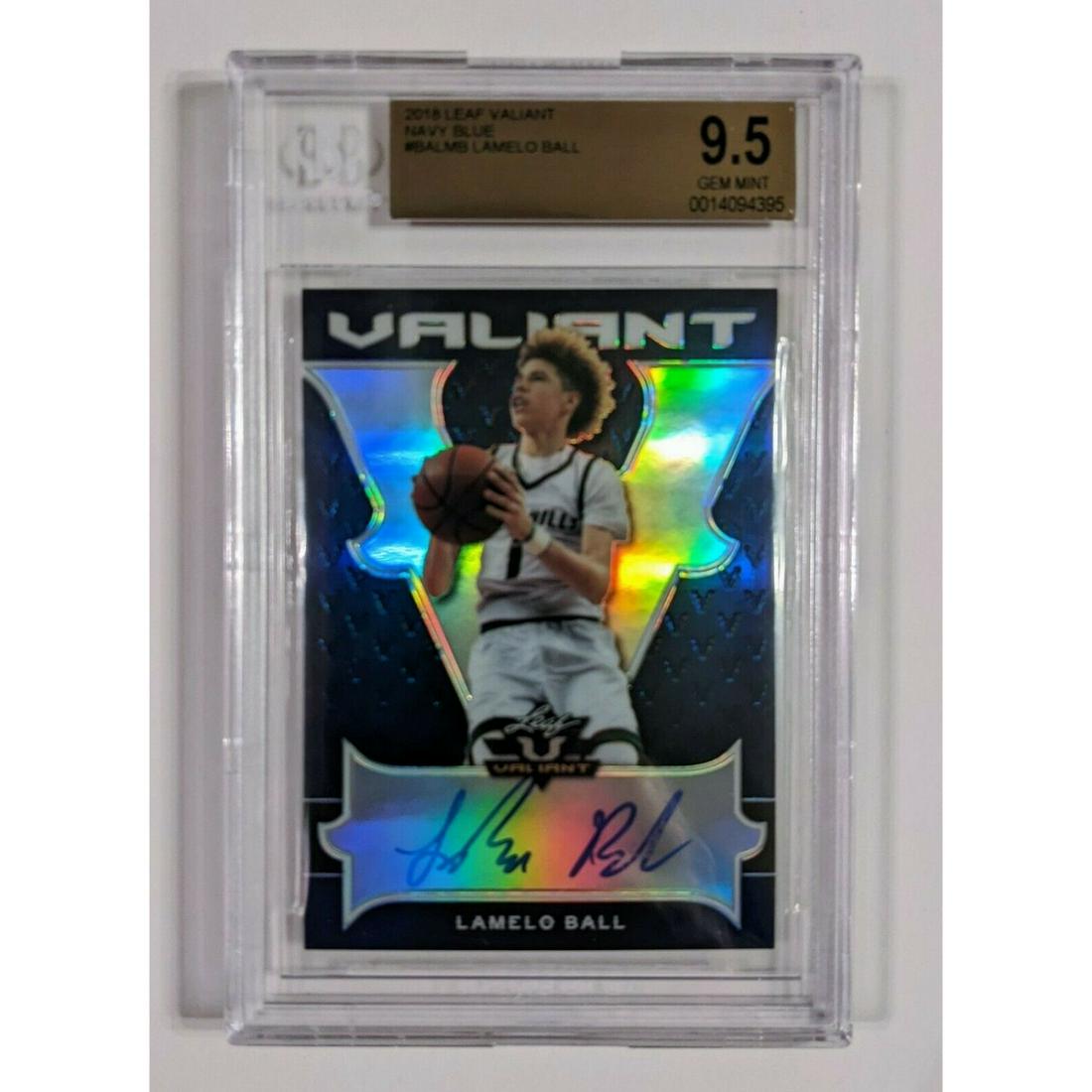2018 Leaf Valiant Navy Blue LAMELO BALL Rookie /25 Gem Mint BGS 9.5 AUTO (1 of 2)