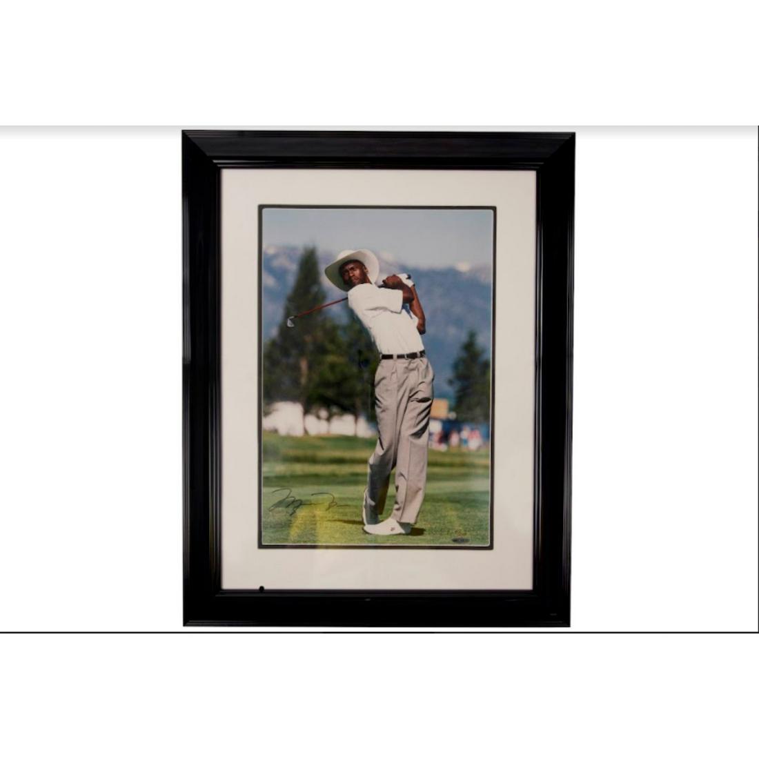 RARE Michael Jordan Signed And Framed Golfing Photo (UDA COA) (1 of 1)