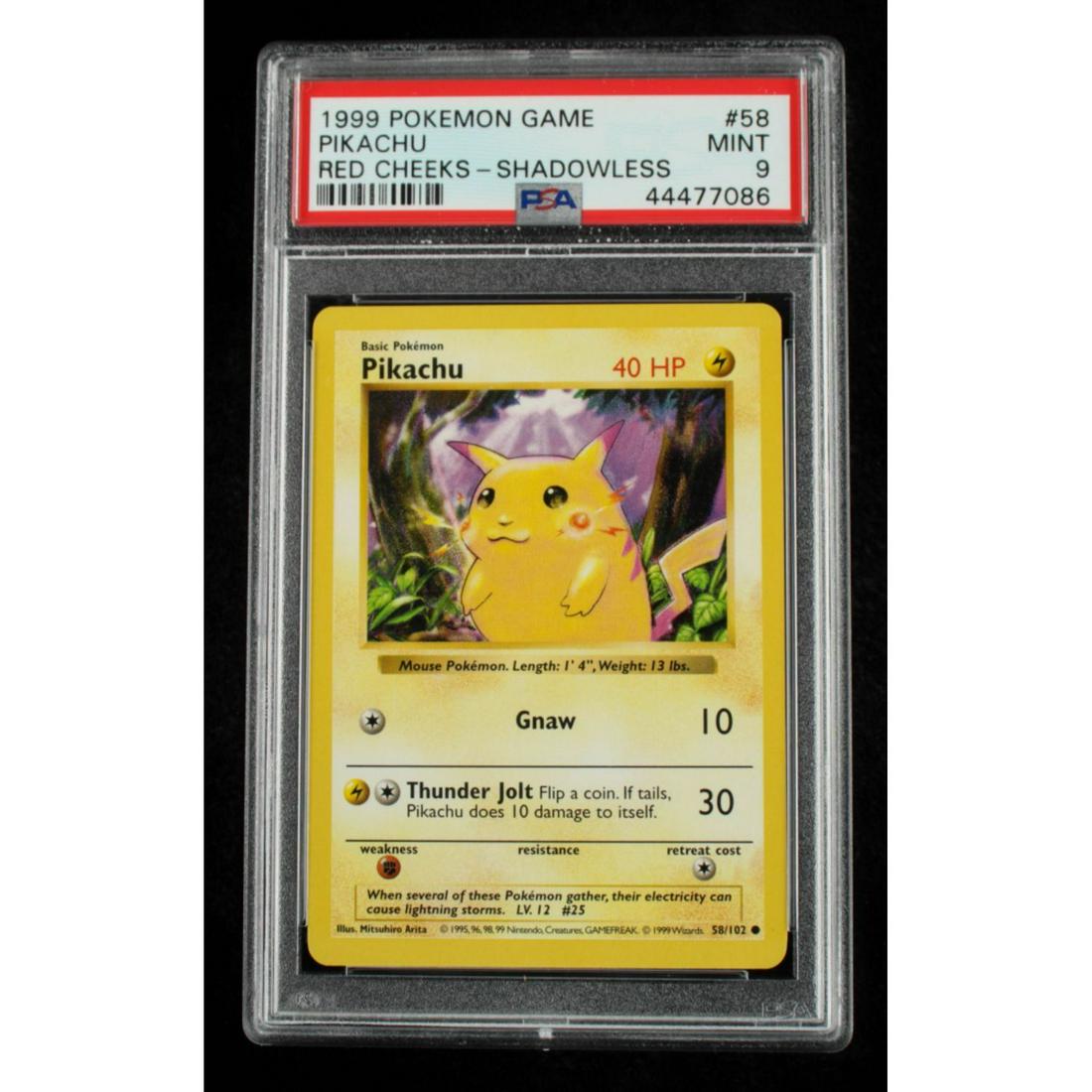 Pikachu 1999 Pokemon Base Shadowless #58 - Red Cheeks (PSA 9) (1 of 2)