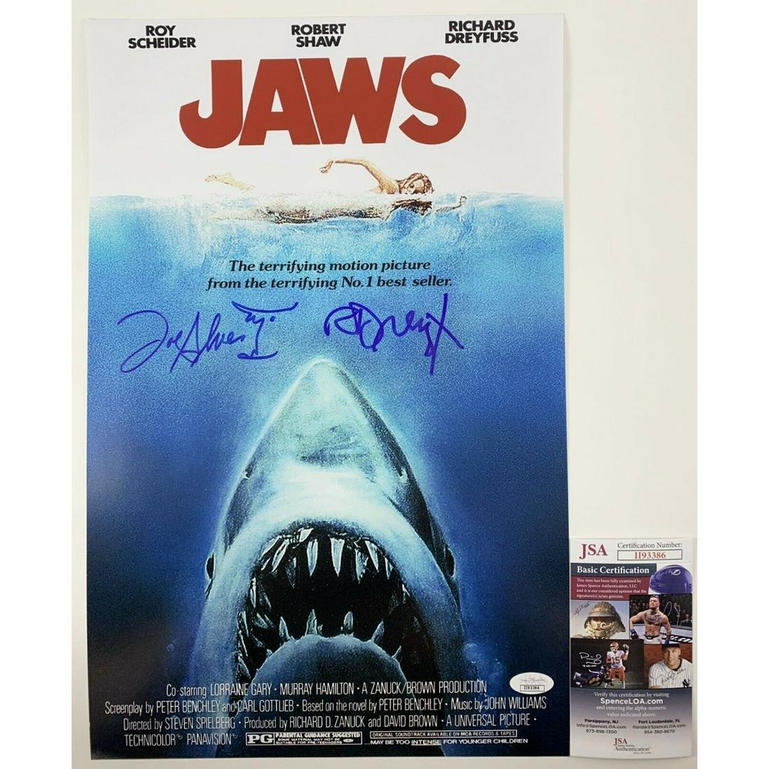 Richard Dreyfuss & Joe Alves Dual Signed JAWS 11x17 Poster Autographed JSA COA (1 of 1)