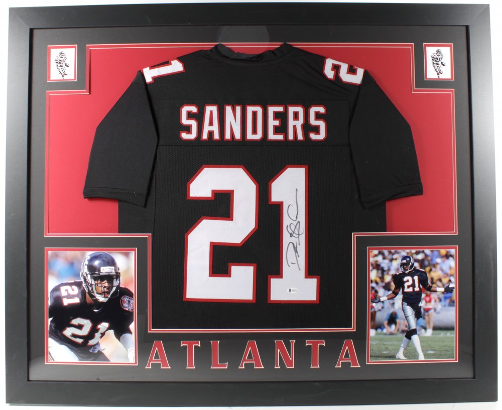 Deion Sanders Signed 35x43 Custom Framed Jersey (Beckett COA) (1 of 1)