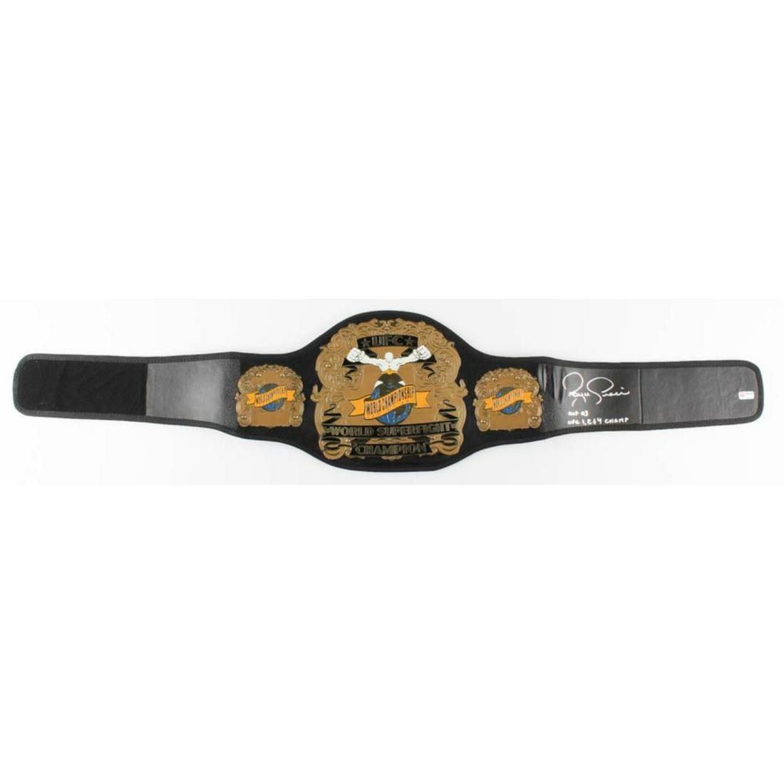Royce Gracie Signed Full-Size UFC #1 Championship Belt Inscribed "HOF 03" & "UFC 1, 2 & 4 Champ" (PA: Royce Gracie Signed Full-Size UFC #1 Championship Belt Inscribed "HOF 03" & "UFC 1, 2 & 4 Champ" (PA COA)