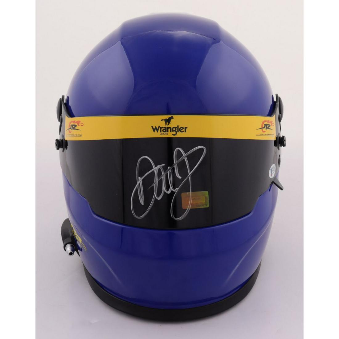 Dale Earnhardt Jr. Signed Wrangler Logo Full-Size Helmet (Beckett Hologram & Earnhardt Jr. Hologram): Dale Earnhardt Jr. Signed Wrangler Logo Full-Size Helmet (Beckett Hologram & Earnhardt Jr. Hologram)