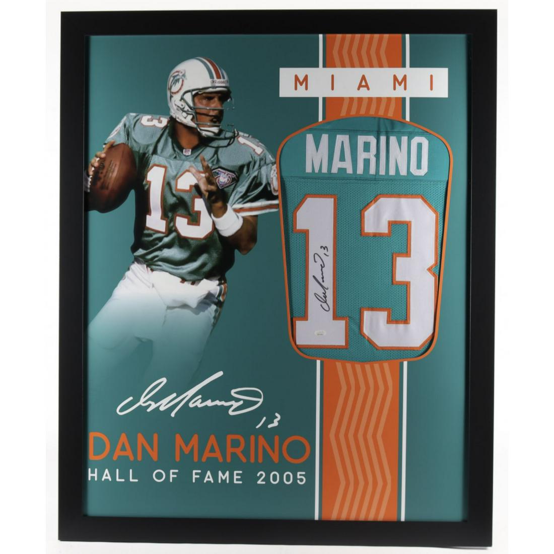 Dan Marino Signed 35x43 Custom Framed Jersey (JSA Hologram) (1 of 1)