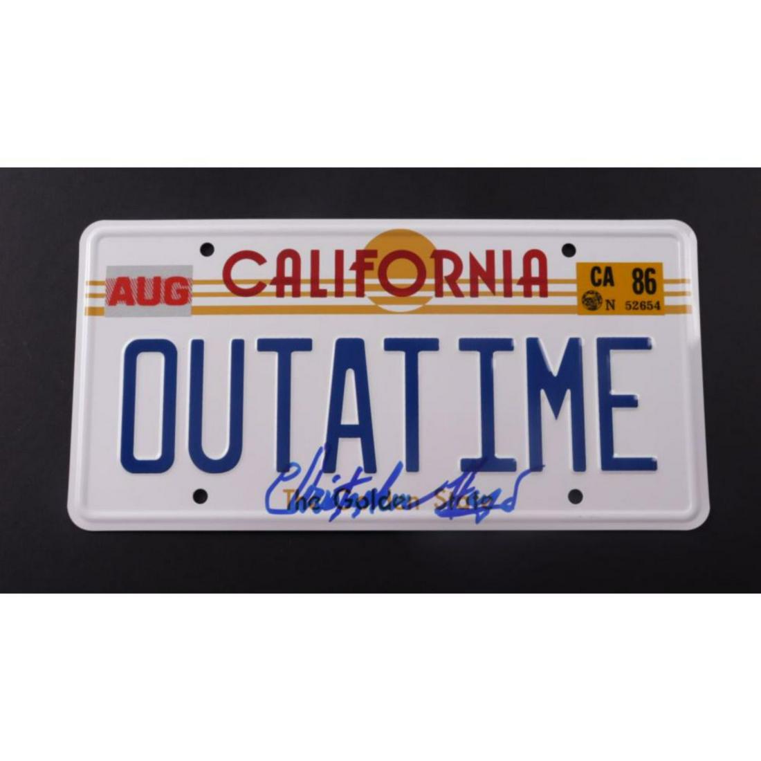 Christopher Lloyd Signed "Back to the Future" California License Plate (ACOA COA) (1 of 1)