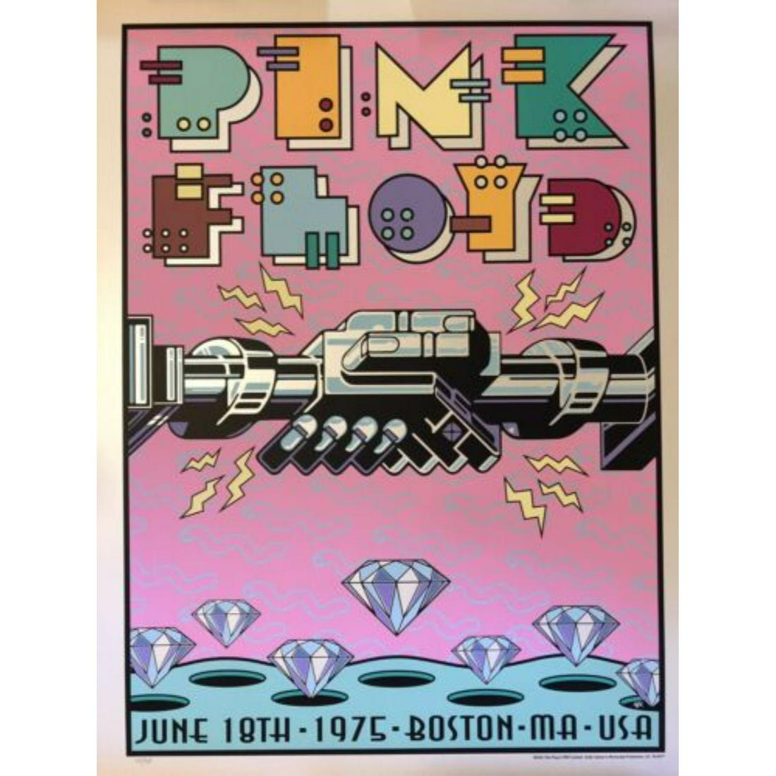 PINK FLOYD VERY RARE CONCERT POSTER â€œWISH YOU WERE HEREâ€ BOSTON 1975 #10/50 (1 of 1)