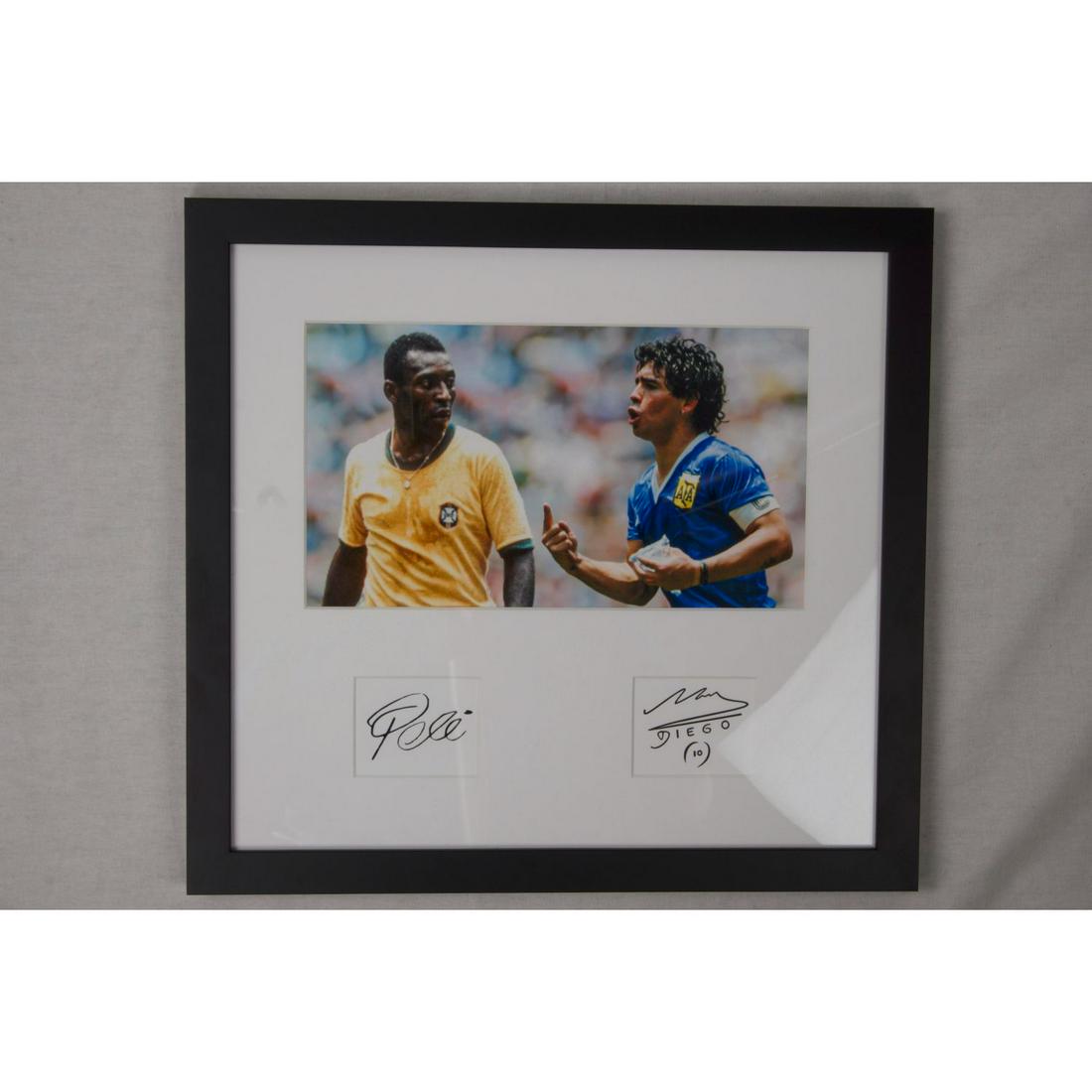 Pele & Maradonna Framed Photo w/ Laser Signatures: Pele & Maradonna Framed Photo w/ Laser Signatures