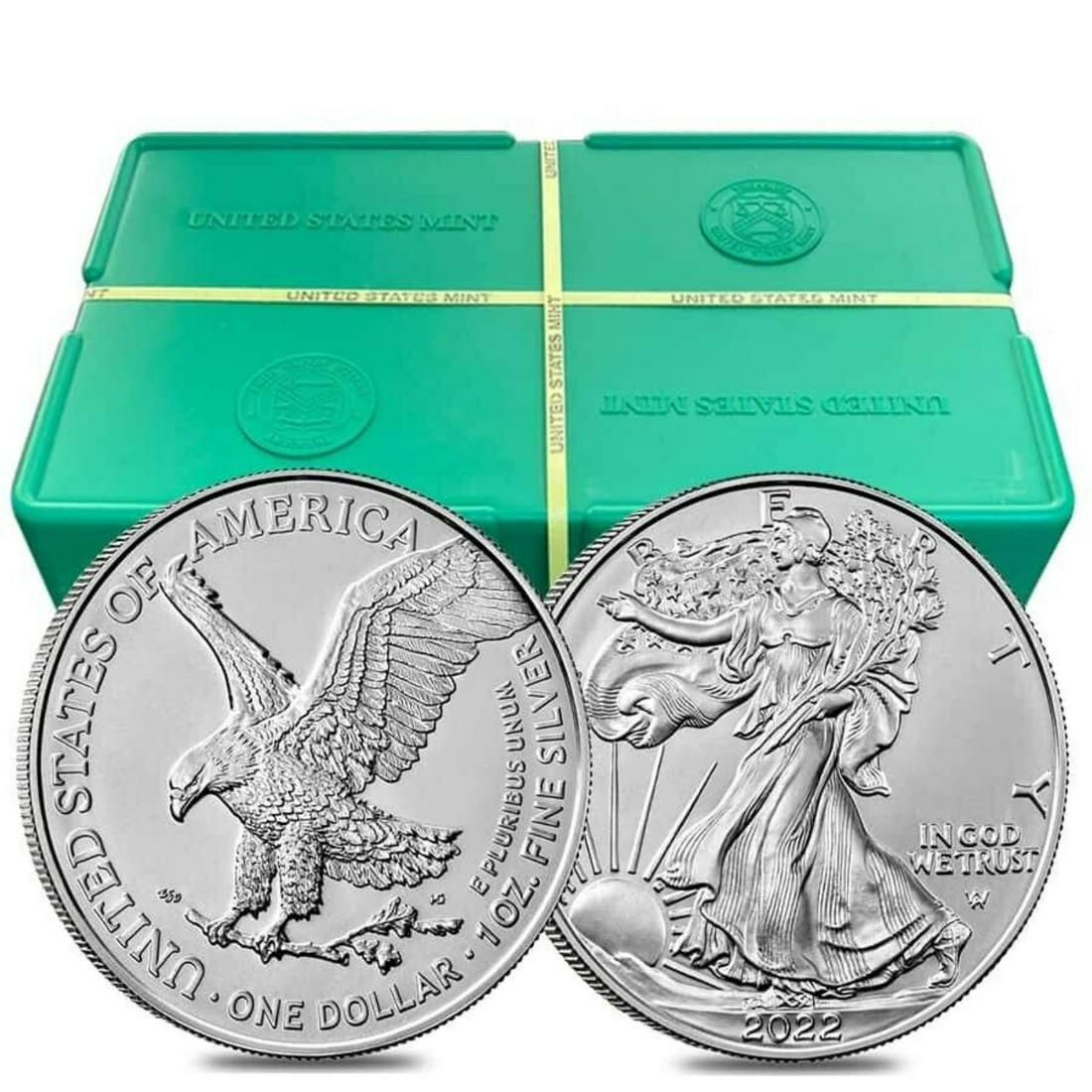 2022 1 oz Silver American Eagle $1 Coin BU (Roll of 20): 2022 1 oz Silver American Eagle $1 Coin BU (Roll of 20)