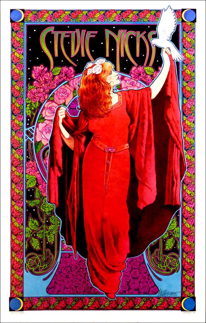 Stevie Nicks Poster White Winged Dove Bob Masse Classic Signed Silver Ink: Stevie Nicks Poster White Winged Dove Bob Masse Classic Signed Silver Ink