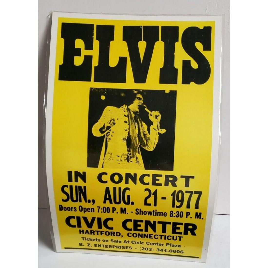 RARE Original Elvis Sun. Aug. 21 1977 Concert Cardboard Poster Laminated (14x22) The concert that (1 of 2)
