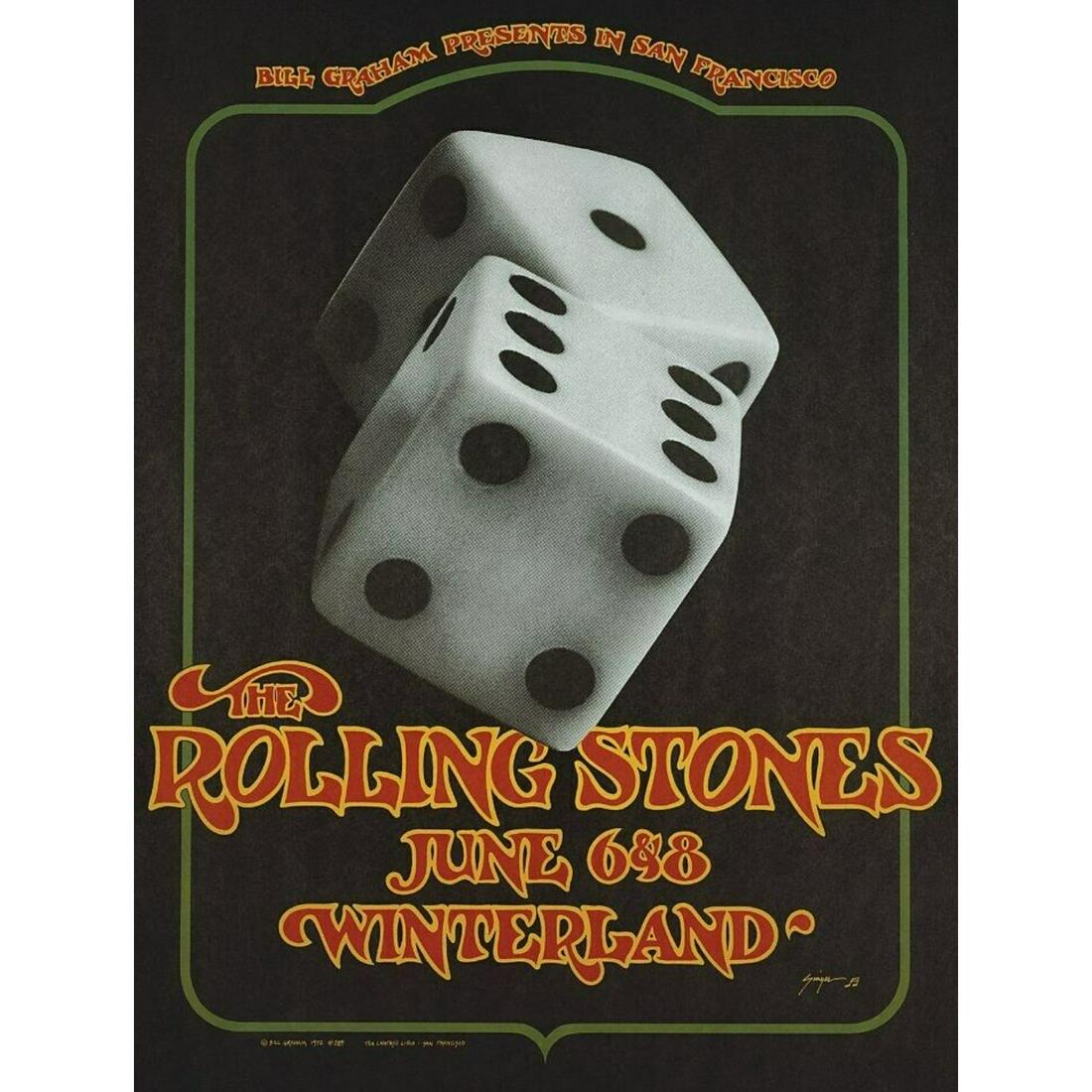 1972 ROLLING STONES WINTERLAND Concert Poster DAVID SINGER BILL GRAHAM 22x28 (1 of 1)