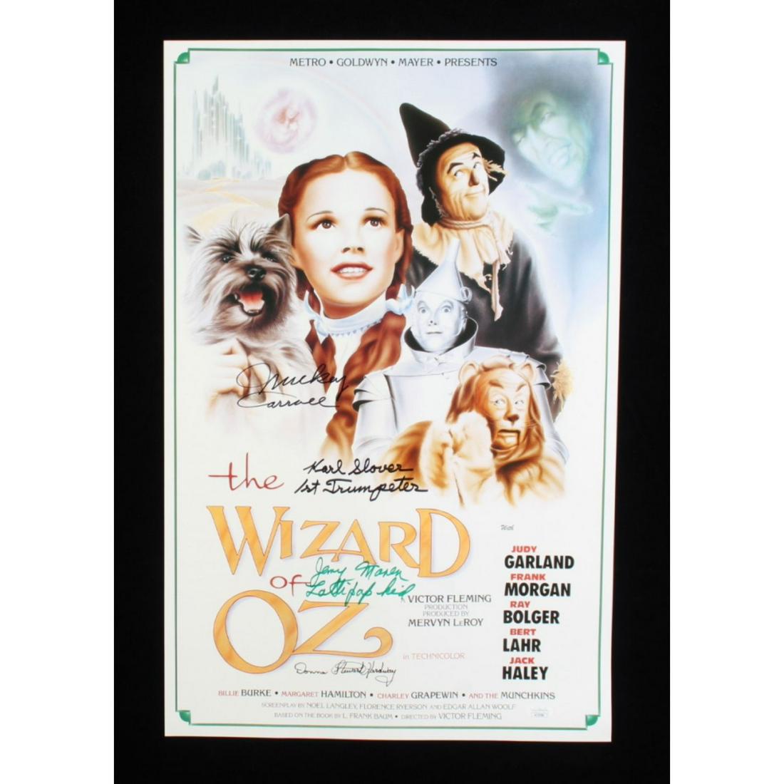 "The Wizard of Oz" 16x24 Photo Cast-Signed by (4) Mickey Carroll, Jerry Maren, Karl Slover & Donna (1 of 1)
