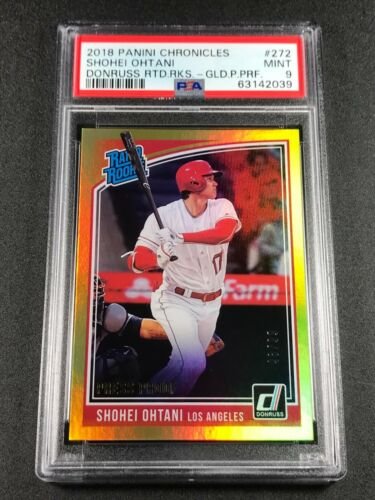 SHOHEI OHTANI 2018 DONRUSS RATED ROOKIE #272 GOLD PROOF ROOKIE RC /99 PSA 9 RARE (1 of 1)