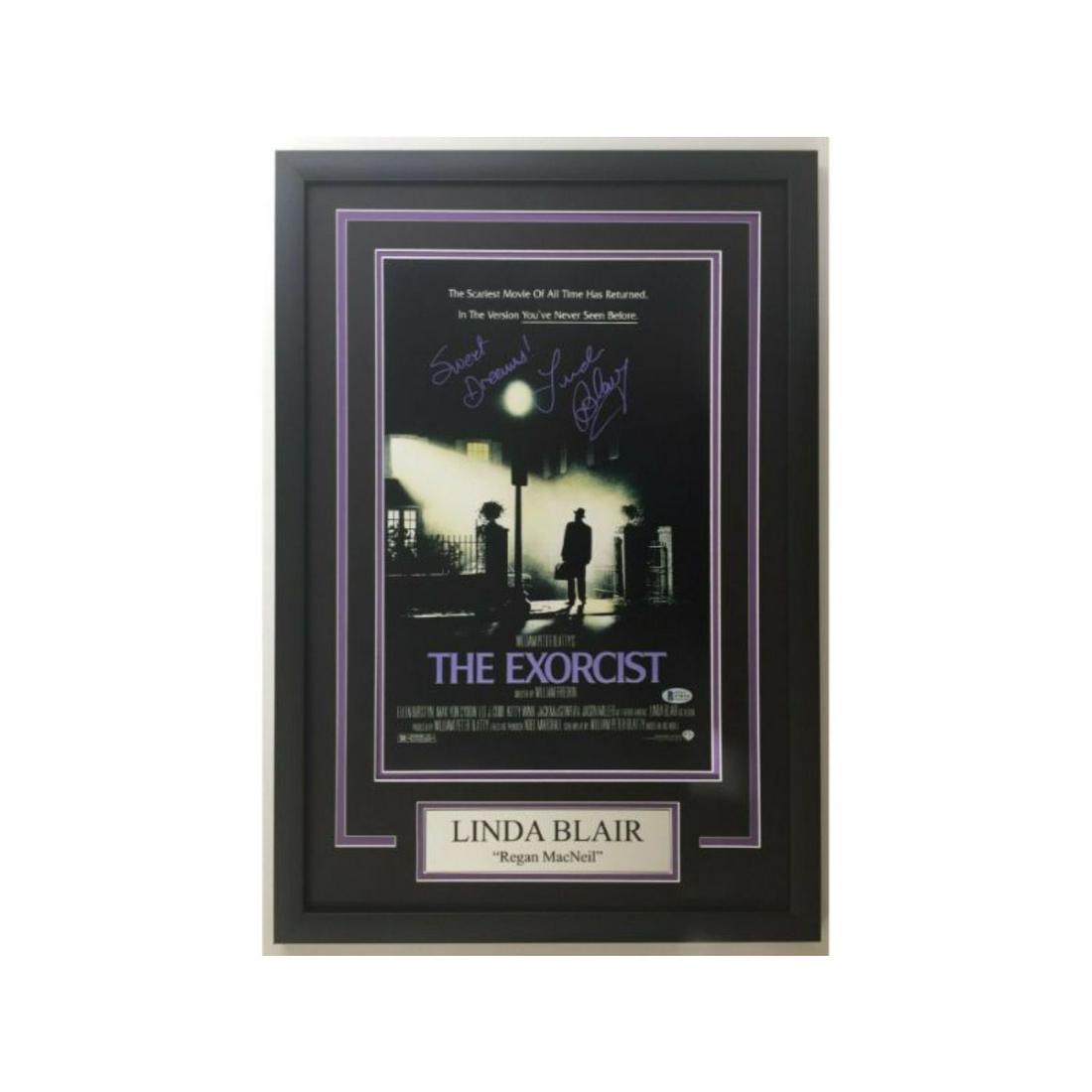 Linda Blair Autograph Signed THE EXORCIST 11x17 Movie Poster Framed - BAS COA (1 of 1)