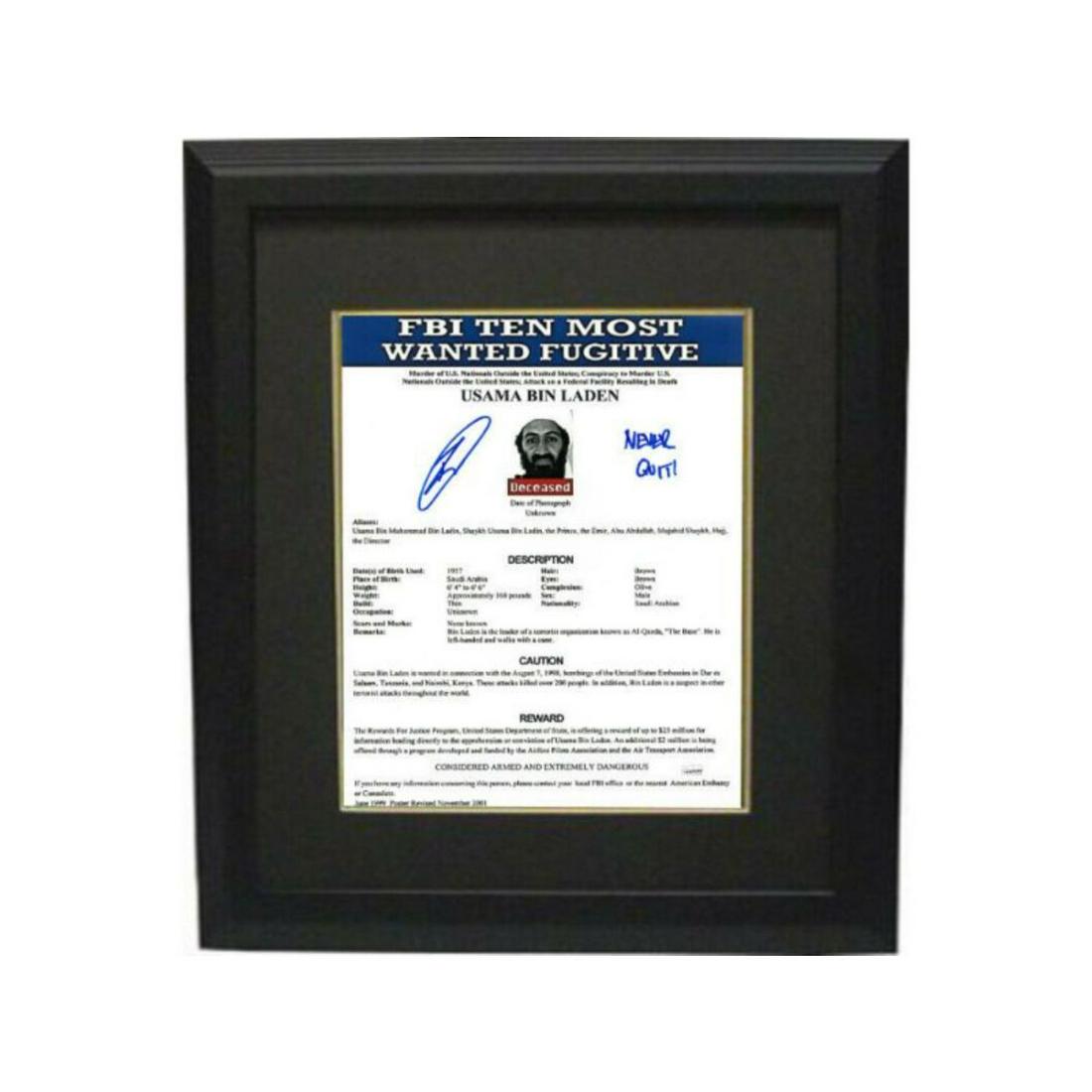 Robert O'Neill signed Bin Laden FBI Wanted 11x14 Photo Framed Never Quit JSA COA (1 of 1)