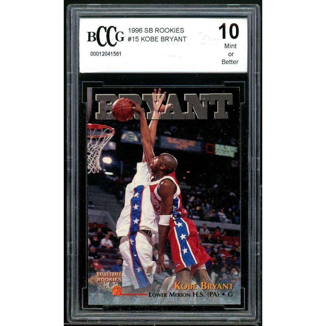 1996 SB Rookies #15 Kobe Bryant Rookie Card BCCG 10 (1 of 2)