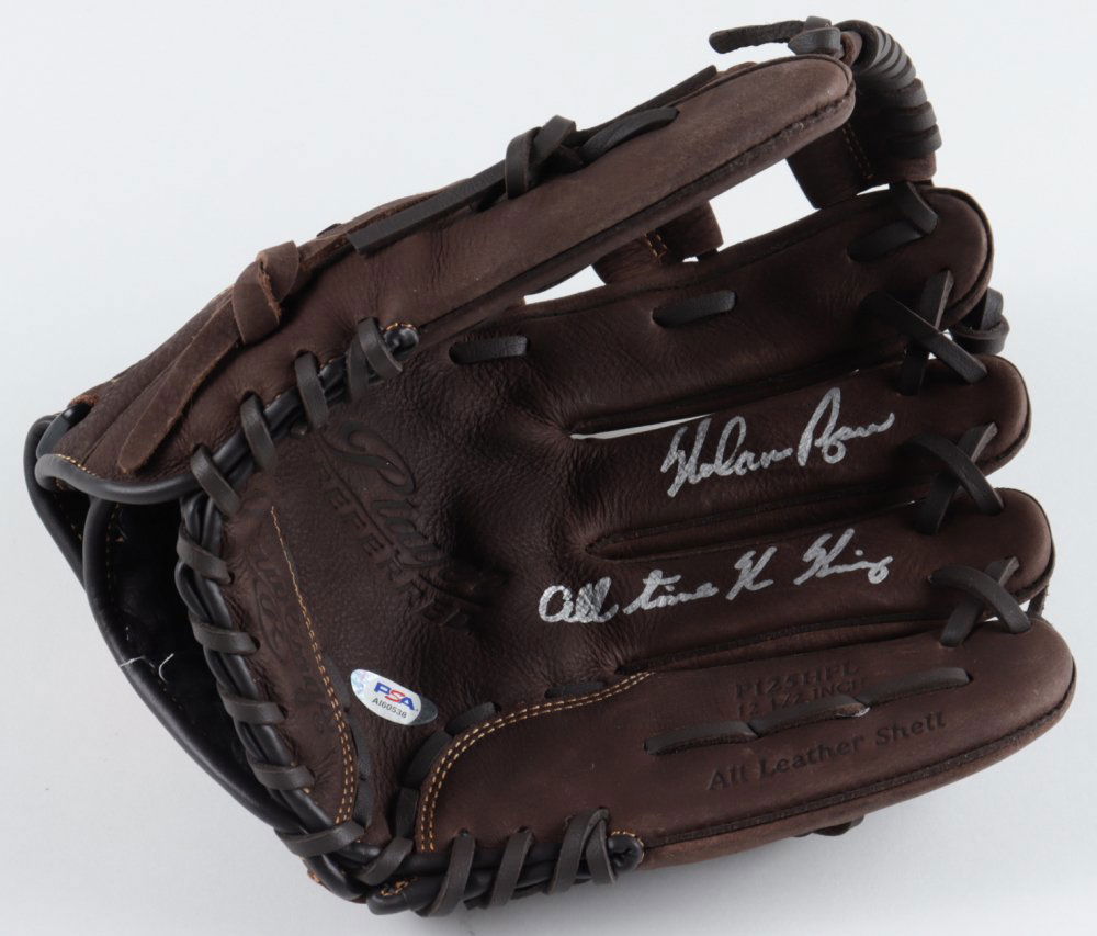 Nolan Ryan Signed Rawlings Baseball Glove Inscribed "All Time K King" (PSA COA) (1 of 1)